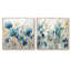 Blue Botanical Rhythms - Ensemble de 2 collages carrés botaniques abstraits-233776202-233776201