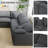 125" U-Shaped 7-Seater Modular Upholstered Corner Sectional Sofa with Movable Ottoman, For Living Room, Office and Spacious Space-559031651