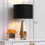 Ensemble de lampes de table en verre à miroir avec ports USB et motif géométrique