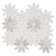 Fresh 12" x 10" Glass/Stone/Aluminum Flower Pattern Mosaic Wall Tile