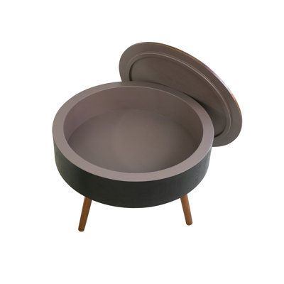 round coffee table with storage function