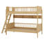 Structure de lit simple en bois - 3 tablettes de rangement et échelle réversible (gauche / droite)-360419752
