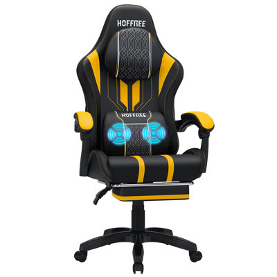 Fauteuil de jeu ergonomique avec coussin lombaire extra large Hoffree