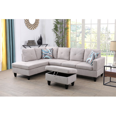 Aadish Upholstered L-Shaped Sectional Left Hand Facing