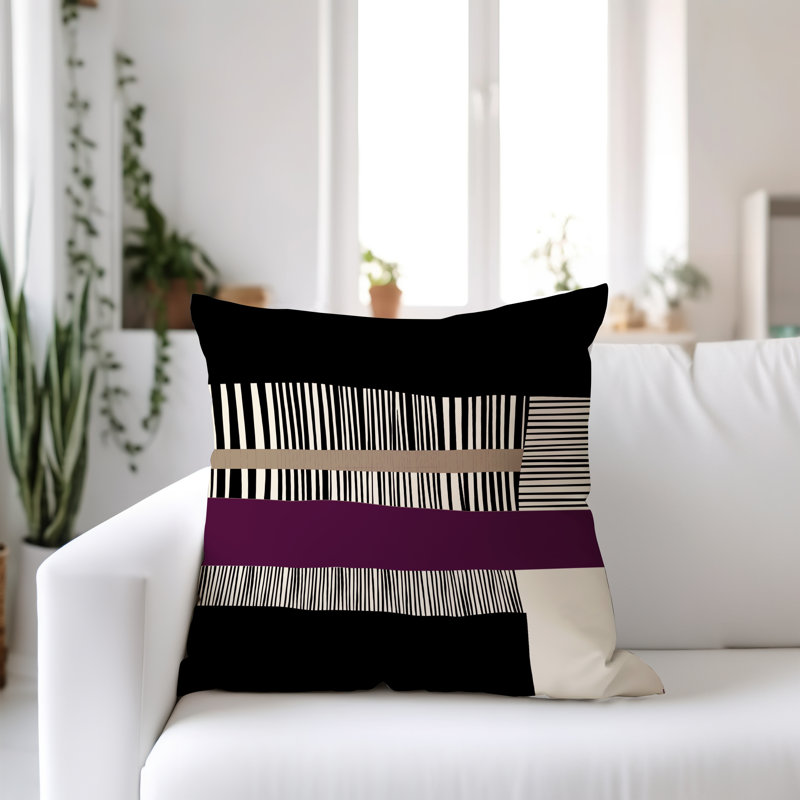 Jeté carré / extérieur en polyester Chamu, 16 po x 16 po, Mauve