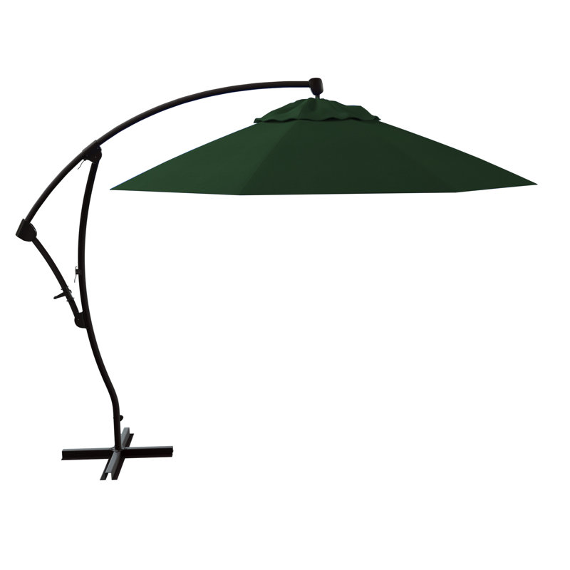 Houpt 108'' Cantilever Sunbrella® Umbrella, Canvas Forest Green Sunbrella® Canvas