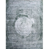 Hand Knotted Area Rug in Green/Silver