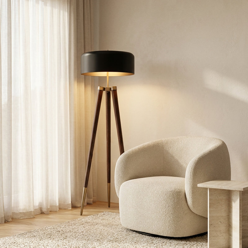 Lampe trépied en bois Starlight
