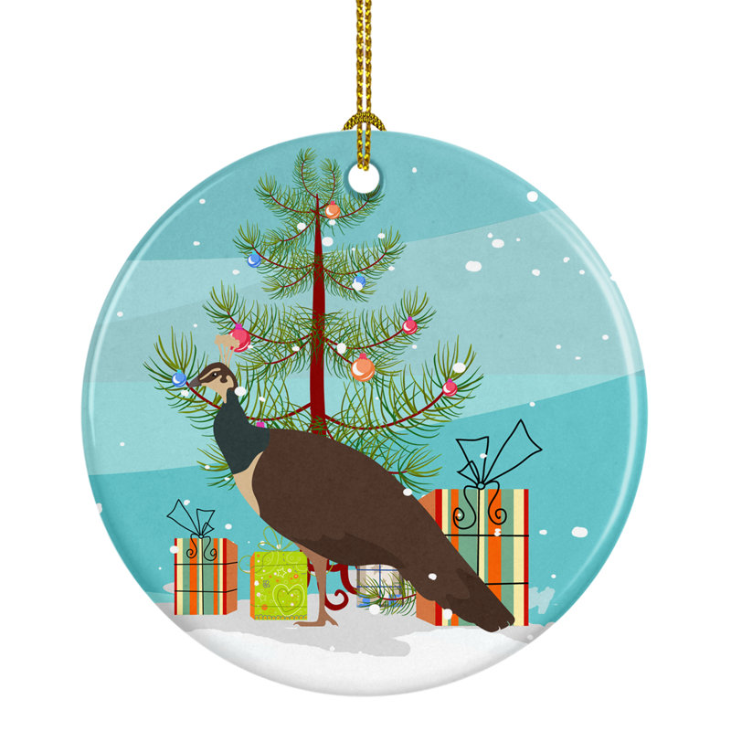 3'' Ceramic Animals Holiday Shaped Ornament