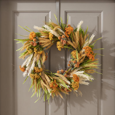 24" Wheat and Lucky Berry Fall Wreath