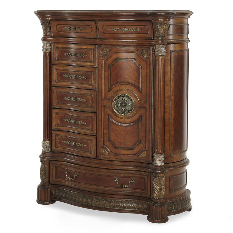 Villa Valencia Brown Traditional 8-Drawer Gentleman's Chest