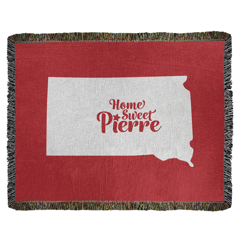 Jeté en coton tissé pierre south dakota, l 50 po x L 60 po, Rouge
