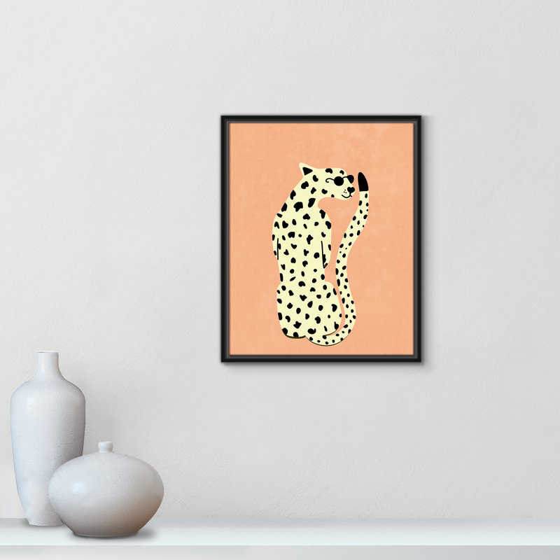 Motif de guépard «Cool» par Oltmanns, Framed Canvas, Black Floater, 17.5'' W x 21.5'' H