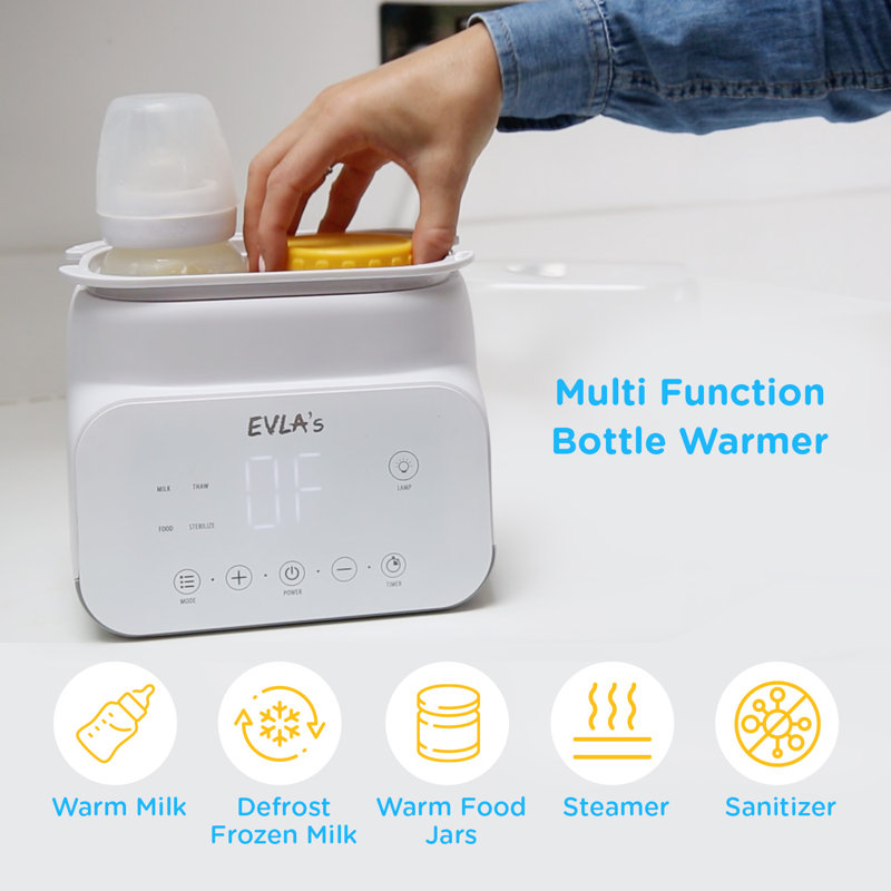 Baby Bottle Warmer, Multi-function Feeding Bottle Warmer, Fast And Accurate Breastmilk And Formula Milk Warmer With Timer, Defrost, Keep Warm, Baby Food Jar Heating Functions, White