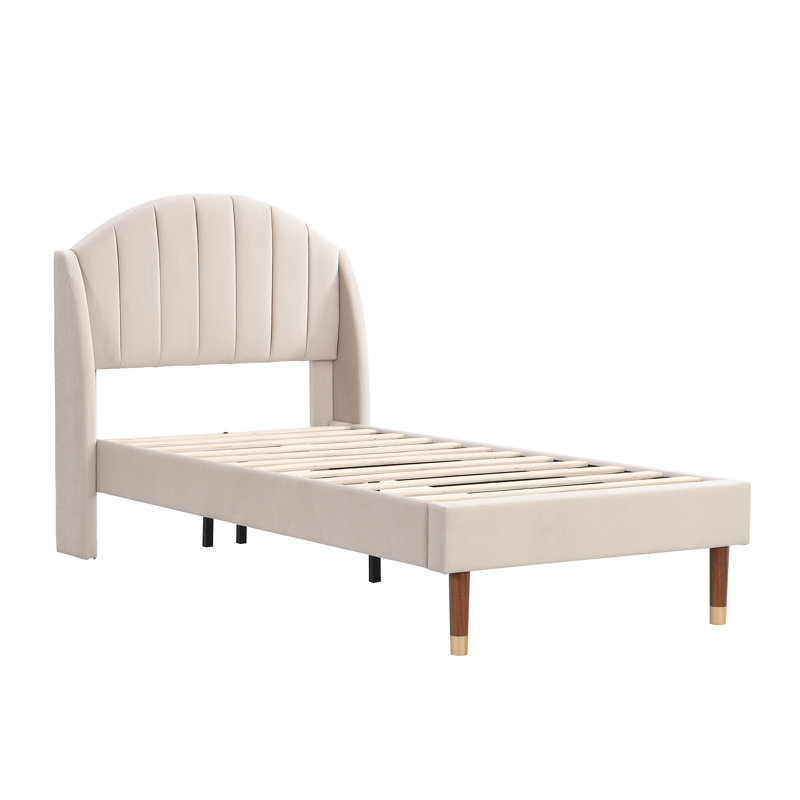 Upholstered Bed, Beige