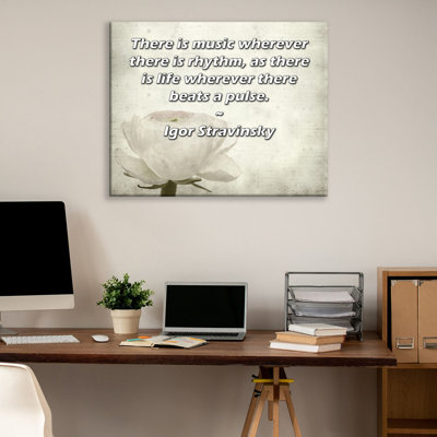 ArtsyQuotes Gallery Wrapped Canvas By Igor Stravinsky: "There is music wherever there is rhythm, as there is life wherever there beats a pulse."