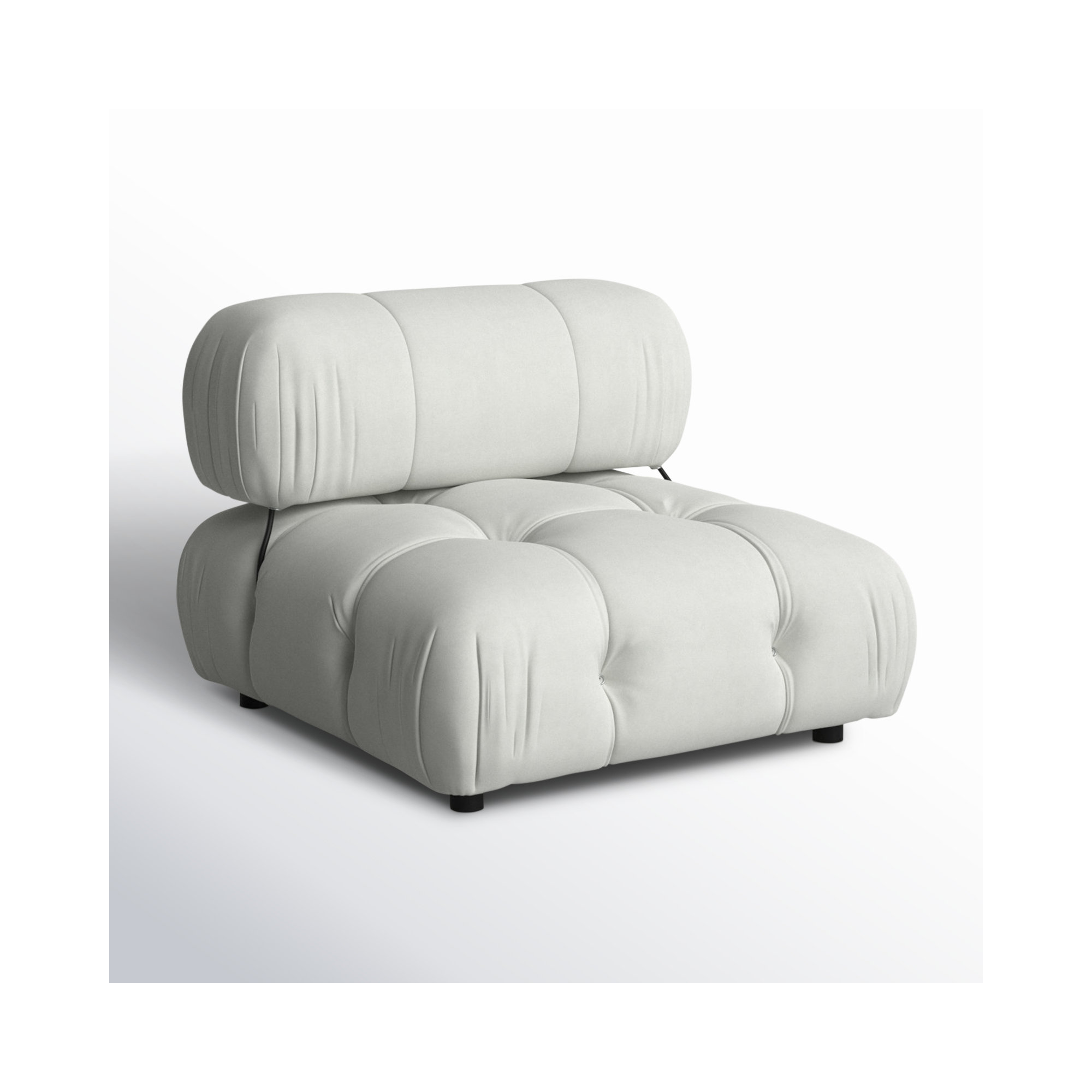 Mio Upholstered Slipper Chair, Light Gray Velvet