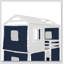 Bunk Wood House Bed With Tent-1497045875-1497045873