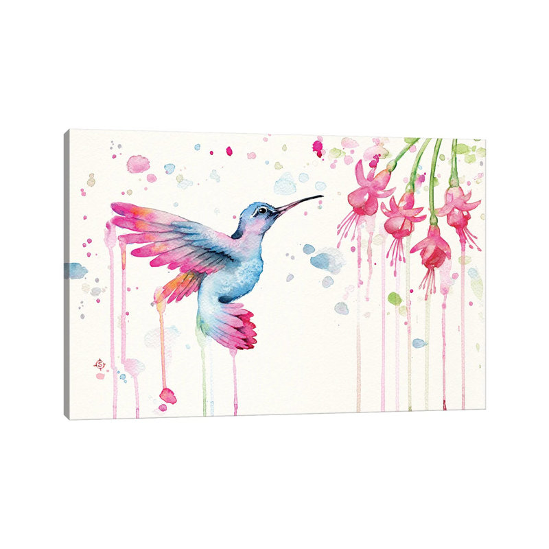 Jardin des colibris par Sillier Than Sally - reproduction d'art, Aucun mat, Toile tendue, H 8 po x l 12 po x P 0,75 po