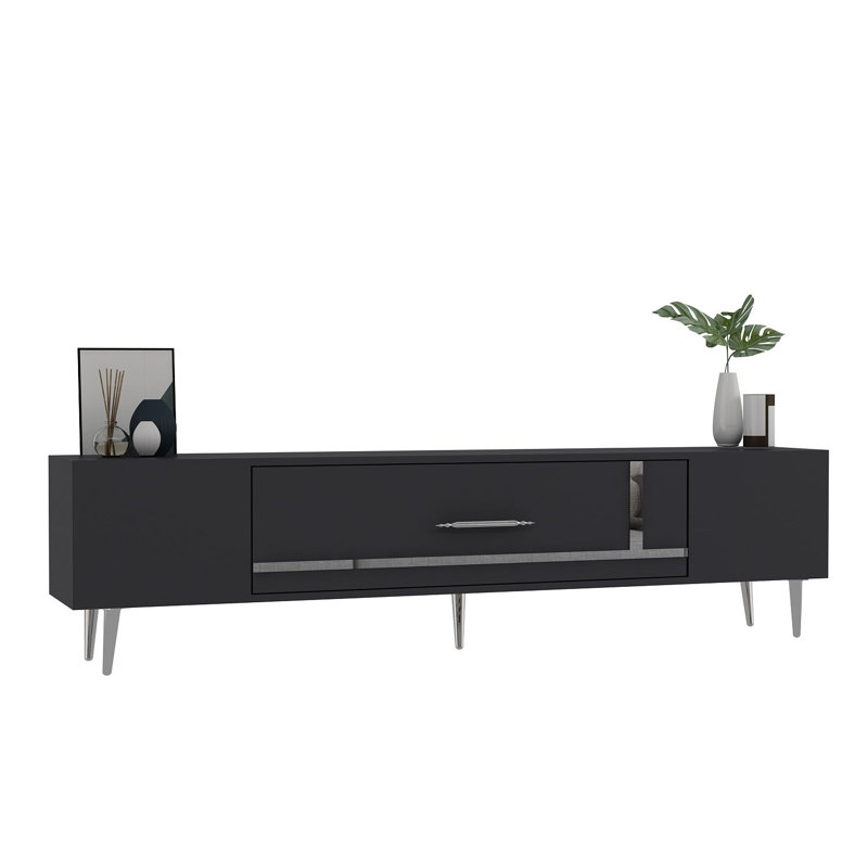 Olivia Unfinished TV Stand, 150cm, Grey/Silver