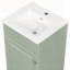 Meuble-lavabo vert clair avec lavabo, tablette d'armoire et tablette intérieure réglable pour un rangement efficace