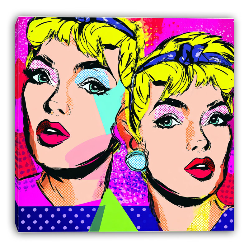 «Double Pop», art mural sur toile tendue, L 12 po x H 12 po x P 1 po