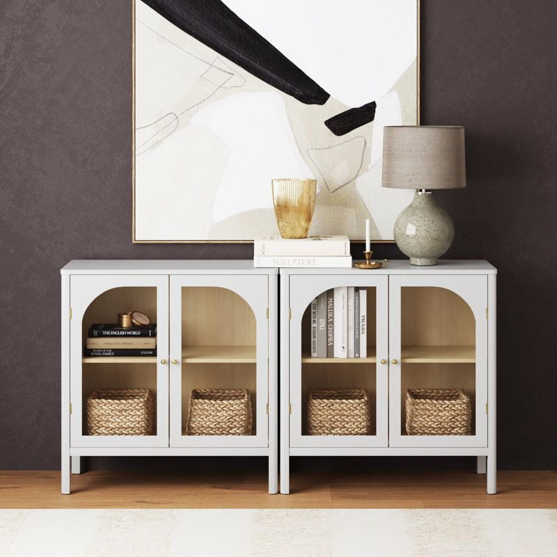 Meuble télé en verre, Blanc