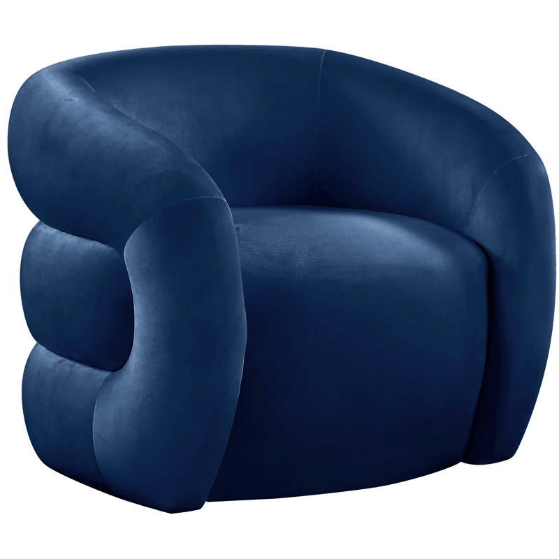 Fauteuil en velours l 33 po Roxbury, Velours bleu marine