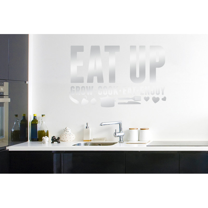 Food & Beverage Wall Decal, Shiny Silver, Large