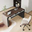 62.99" Coffee + Black Rectangular Manufactured Wood with 3 drawers Desk-109764071