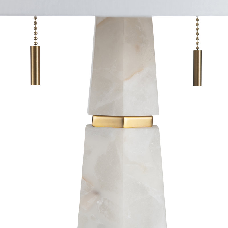 35.75" Metal Table Lamp With White Shade