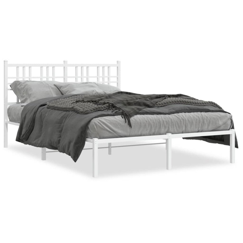 Obara Metal Bed, European Double, White