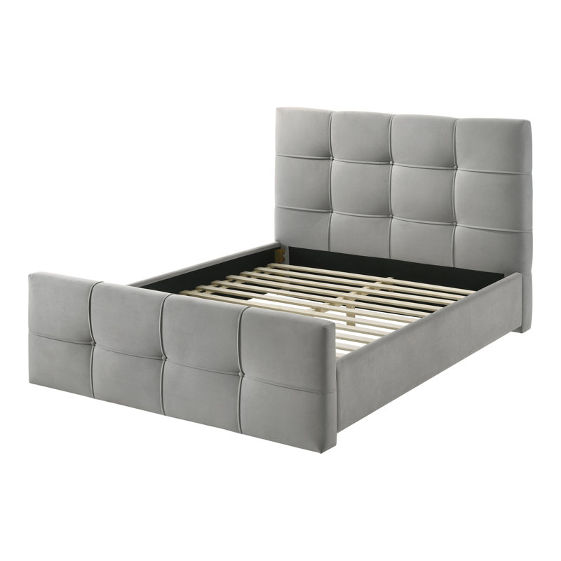 Damen Platform Bed, Queen, Light Gray