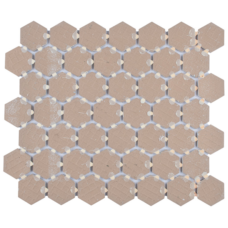 Liverpool Series 1" x 1" Ceramic Honeycomb Mosaic Wall & Floor Tile, Dark Gray