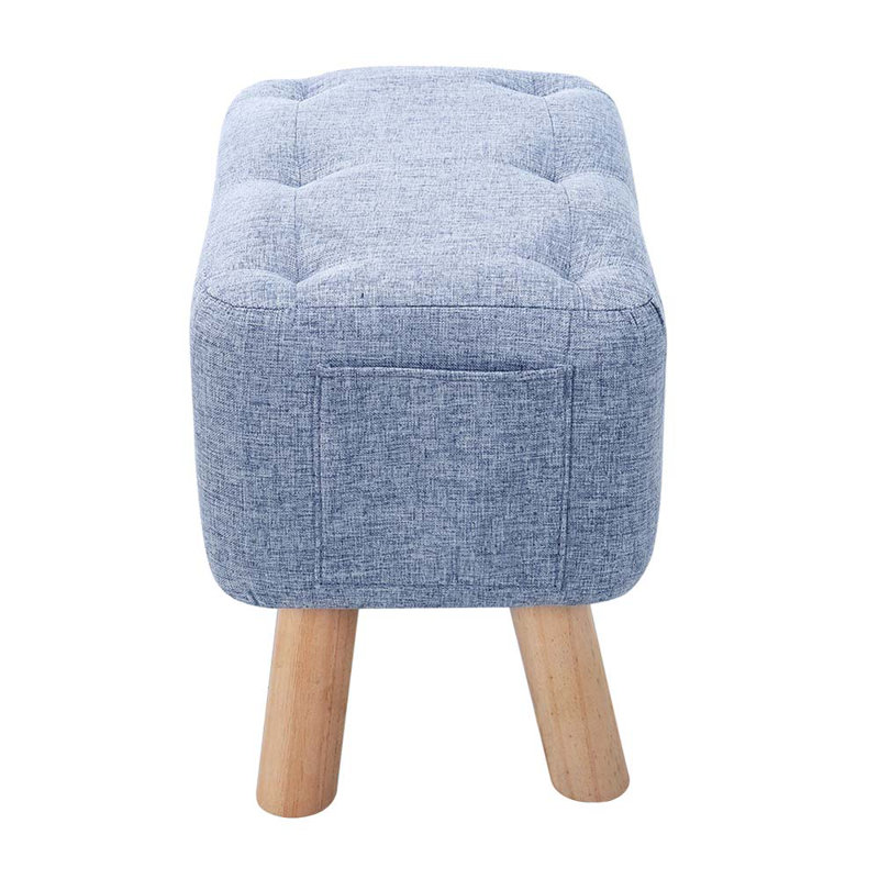 Lytle 40cm Wide Tufted Rectangle Solid Colour Ottoman, Blue