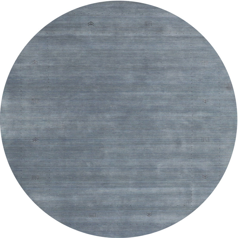 Tapis contemporain noir, Rond 8 pi