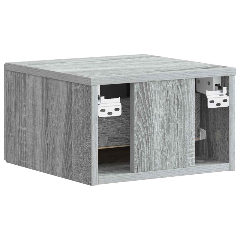34.5cm W Manufactured Wood Bedside Table, Grey Sonoma