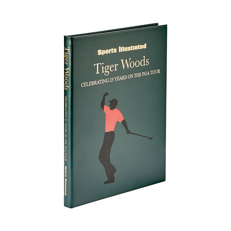 Graphic Image Tiger Woods: Celebrating 25 Years on the PGA Tour, Coffee Table Book, Leather, Green