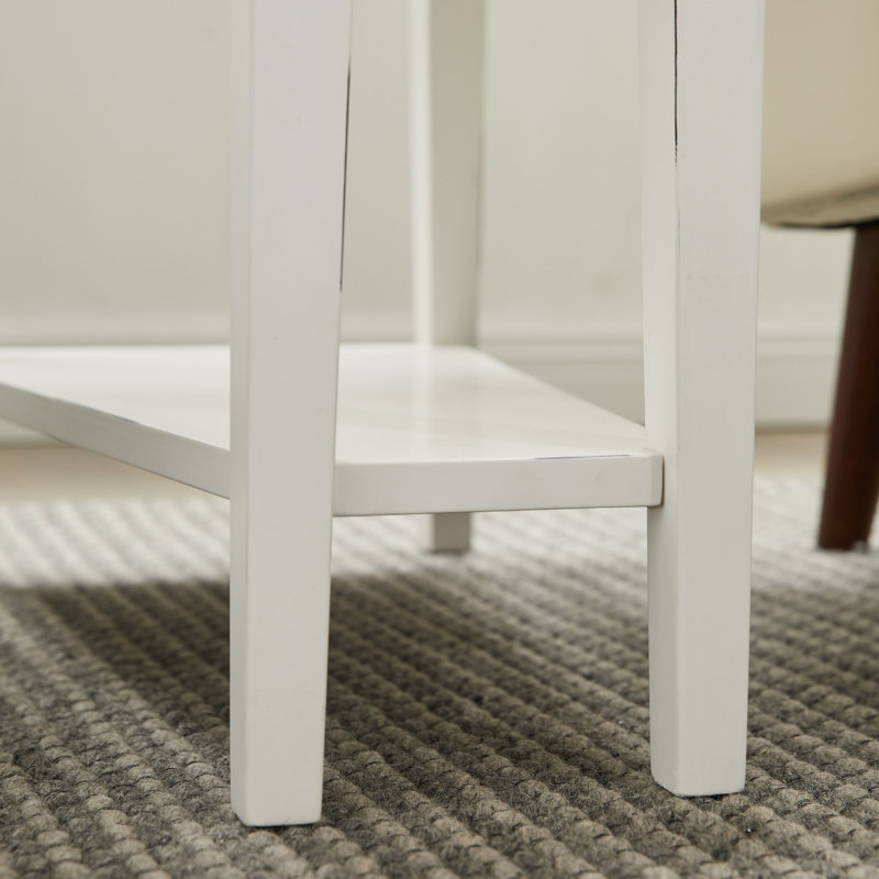 Table de coin inclinable en bois massif, Blanc