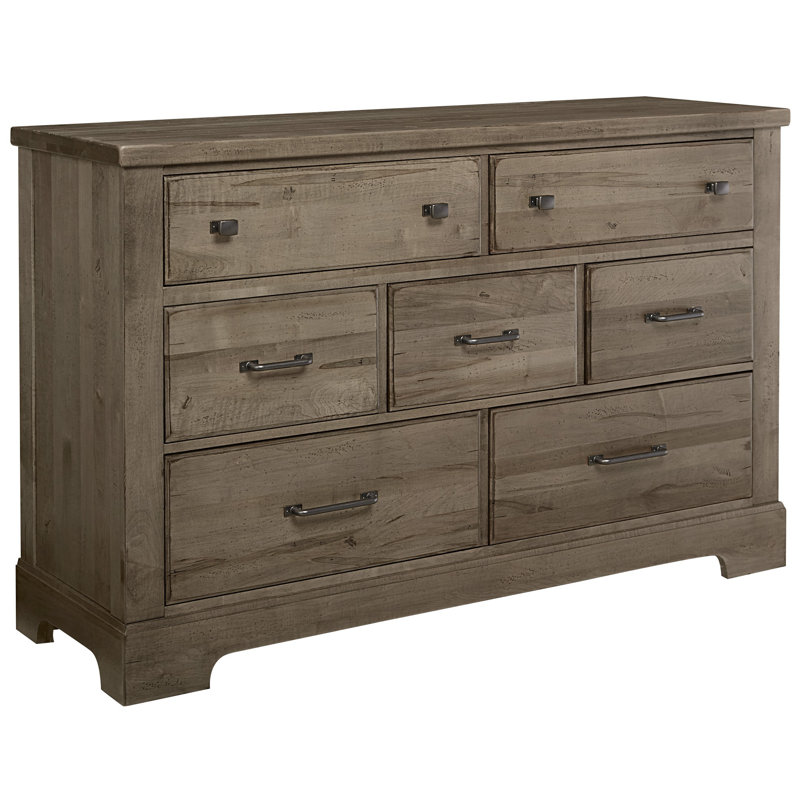Nowicki Solid Wood 62'' W 7 - Drawer Dresser, Stone Gray