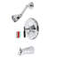 Robinet de baignoire et douche à pression équilibrée à poignée simple Kingston Brass Kaiser-51385345