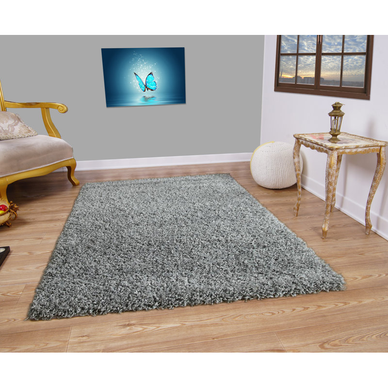 Antoumann Solid Colour Shag Area Rug, Rectangle 60 x 110cm