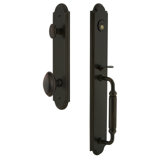 Arc Handleset with Single Cylinder Deadbolt and Eden Prairie Door Knob and Rosette
