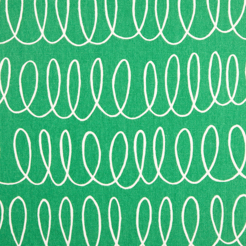 Loop And Dot Geometric Table Runnner, Green/White, 72" x 15"
