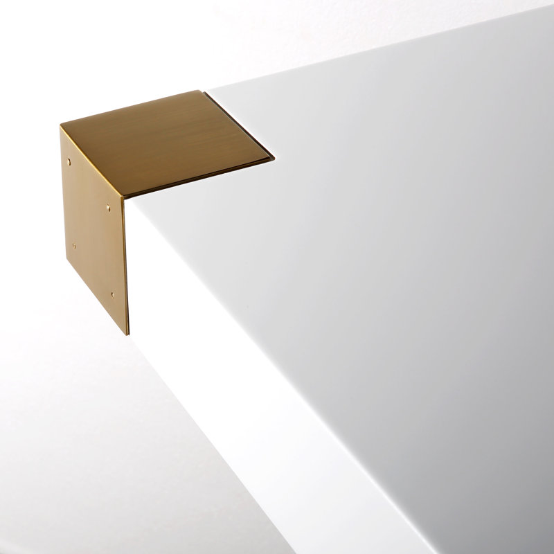 Adeline White Lacquer and Gold Rectangular Dining Table for Ten