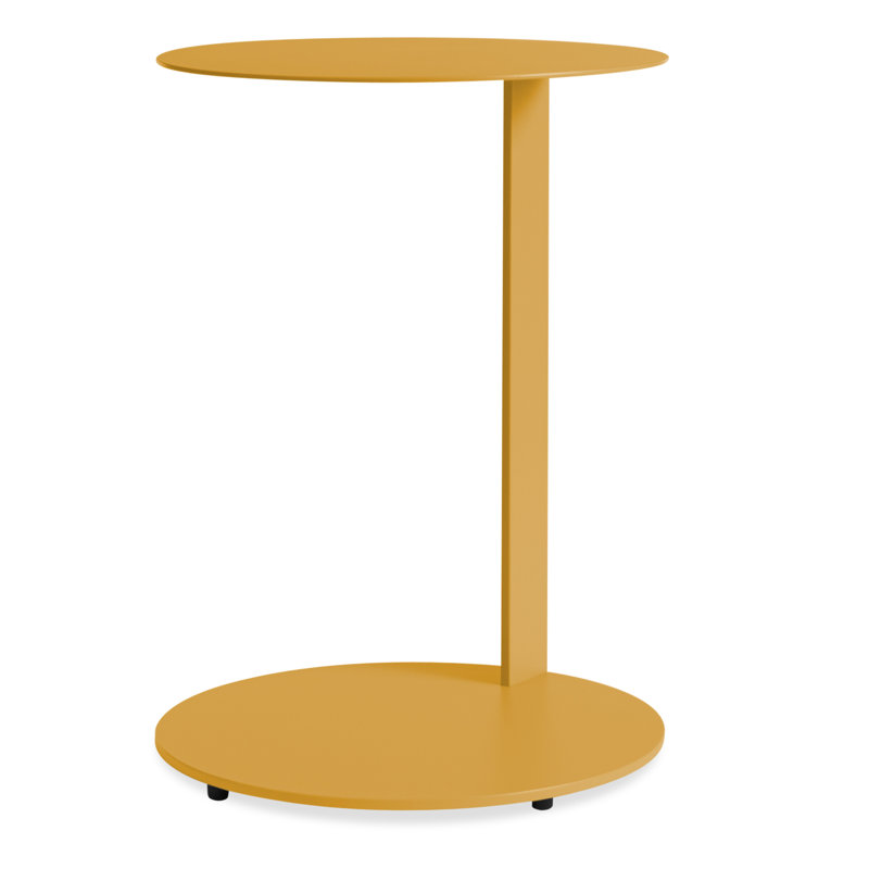 Note Steel Top End Table, 23" H x 20" W x 20" D, Mustard