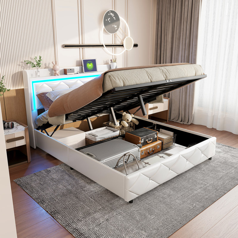 Upholstered Ottoman Storage Bed, European Double (140 x 200 cm)