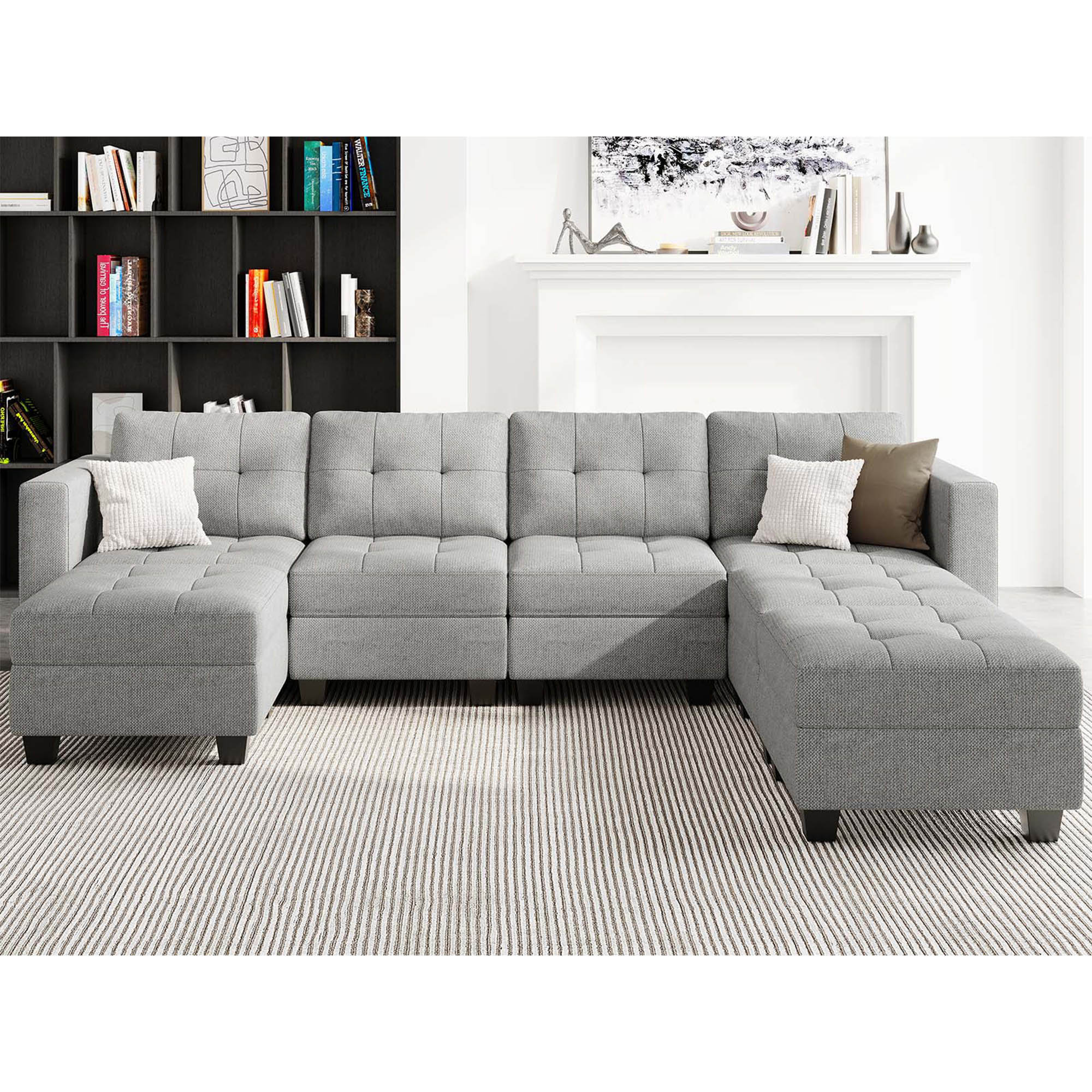Latitude Run® 116.4" Wide Reversible Modular Sofa & Chaise with Ottoman ...