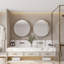 Armoire à pharmacie ronde avec cadre en métal 31,5 pouces avec miroir et étagères réglables Miroir mural noir avec rangement pour salle de bain, noir mat-106342883