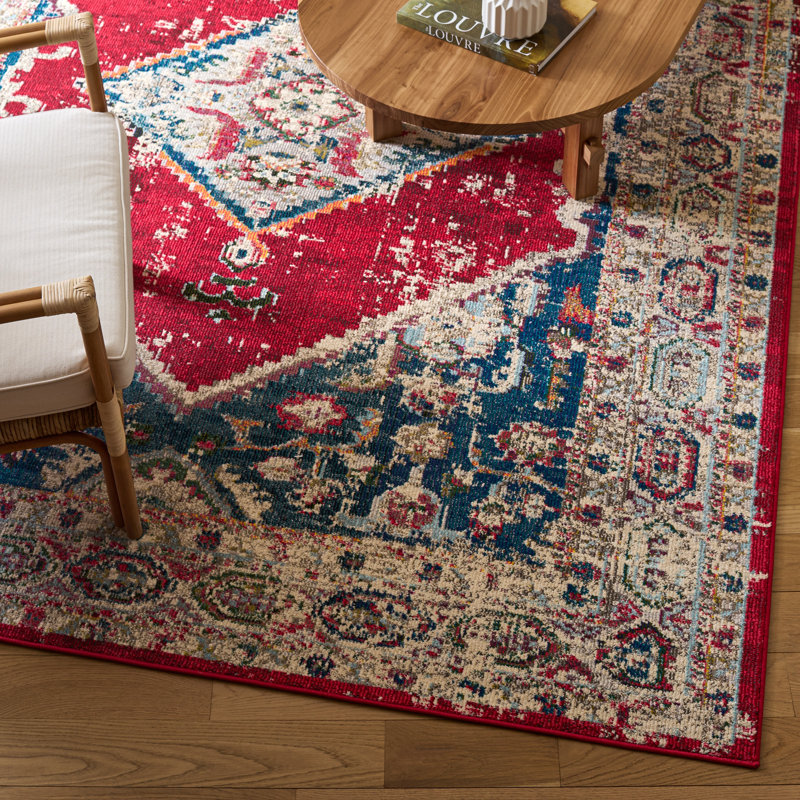 Tapis ivoire / rouge Hertzler, Rectangle 8 pi x 10 pi